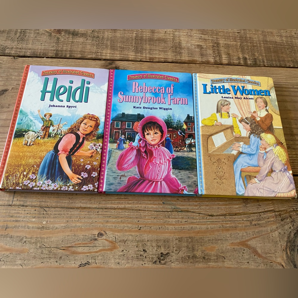Set of 3 Adapted Illustrated Classic Books Heidi Little Women Rebecca Sunnybrook